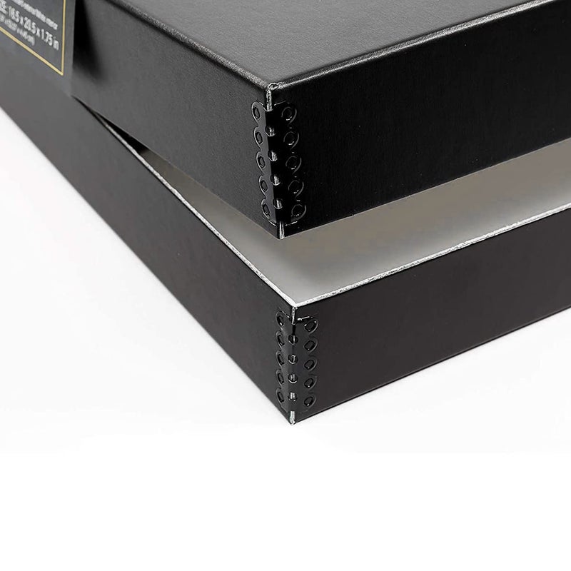 Lineco 16x20 Black Clamshell Archival Folio Storage Box, 1.75" Deep. Acid-Free with Metal Edge. Preserves Picture Longevity, Organize Photos or Documents, Crafts, DIY - Image 3